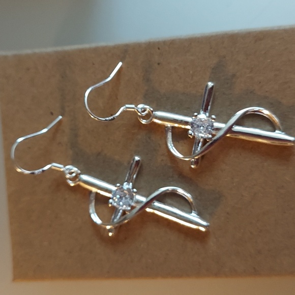 Sterling Silver Cross Earrings - Picture 4 of 5
